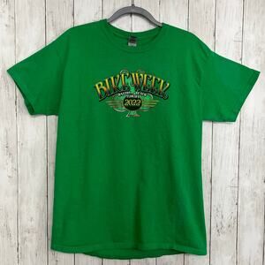 Bike Week Daytona Beach 2022 Green Short Sleeve Leprechaun Clover T-Shirt
